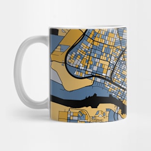 Oakland Map Pattern in Blue & Gold Mug